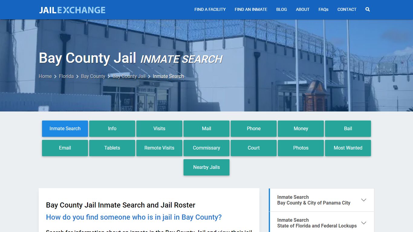 Inmate Search: Roster & Mugshots - Bay County Jail, FL